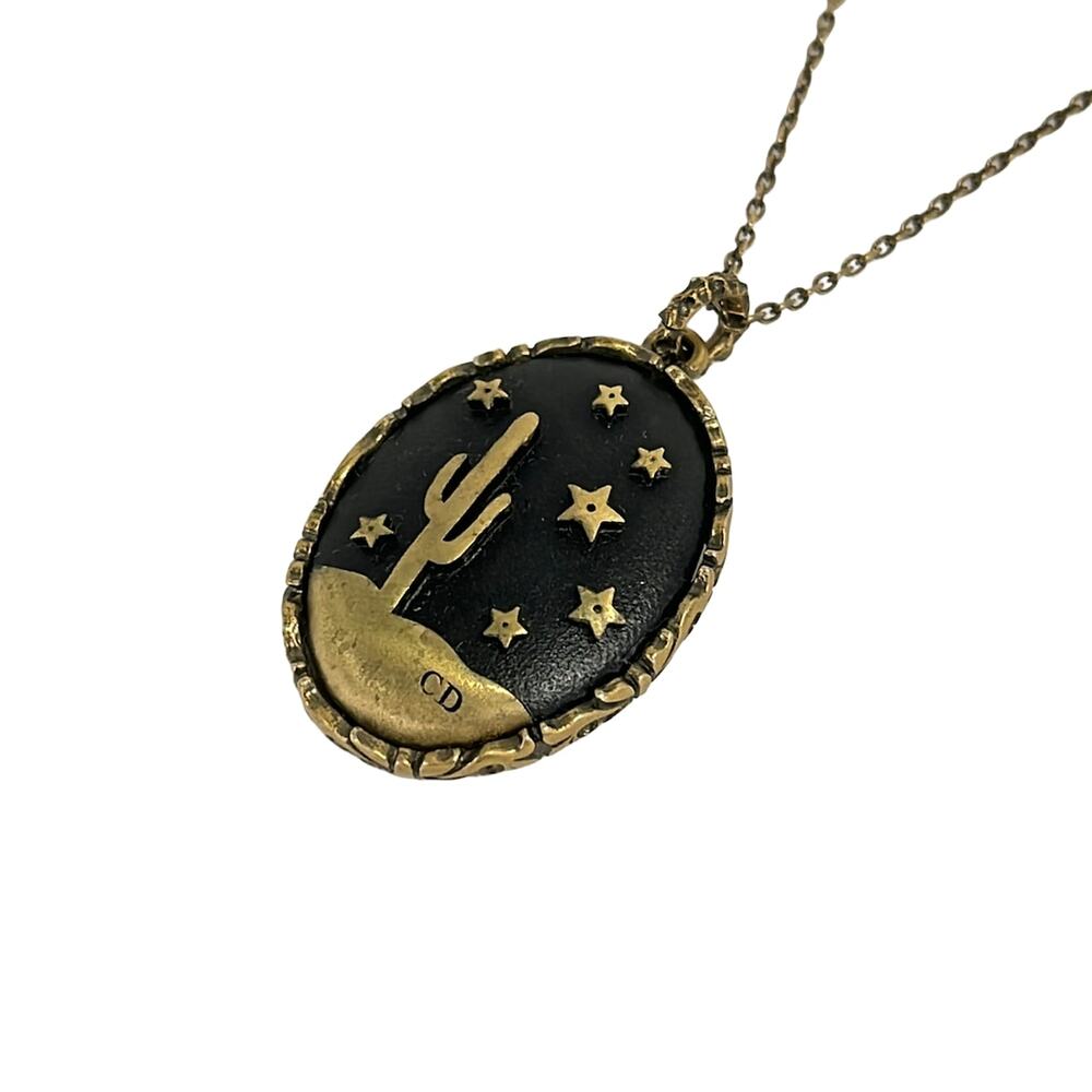 Christian Dior Necklace Gold Black